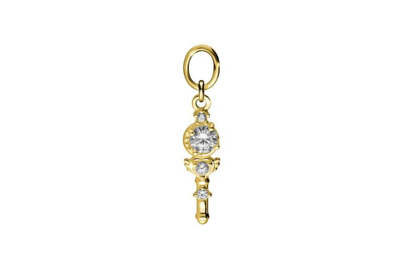 PIERCINGLINE Piercing-Set 18 Karat Gold Anhänger für Clicker KRISTALLSTAB (Piercing-Anhänger / 1 Stk) von PIERCINGLINE