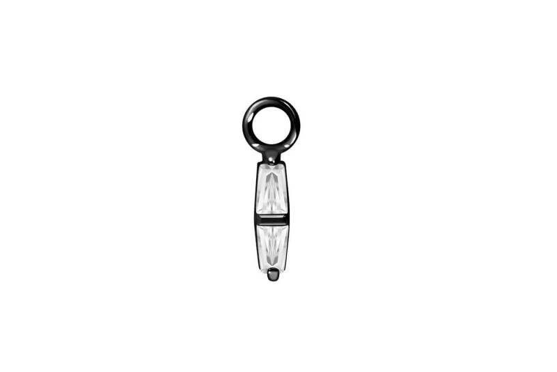 PIERCINGLINE Piercing-Set Chirurgenstahl Anhänger für Clicker 2 EINGEFASSTE KRISTALLRECHTECKE (Piercing-Anhänger, 1-tlg) von PIERCINGLINE