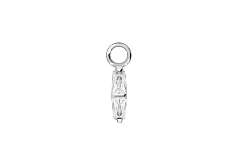 PIERCINGLINE Piercing-Set Chirurgenstahl Anhänger für Clicker 2 EINGEFASSTE KRISTALLRECHTECKE (Piercing-Anhänger, 1-tlg) von PIERCINGLINE