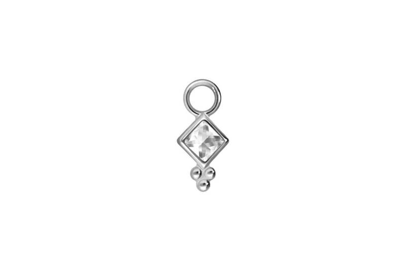 PIERCINGLINE Piercing-Set Chirurgenstahl Anhänger für Clicker KRISTALLQUADRAT + KUGELN (Piercing-Anhänger / 1 Stk) von PIERCINGLINE