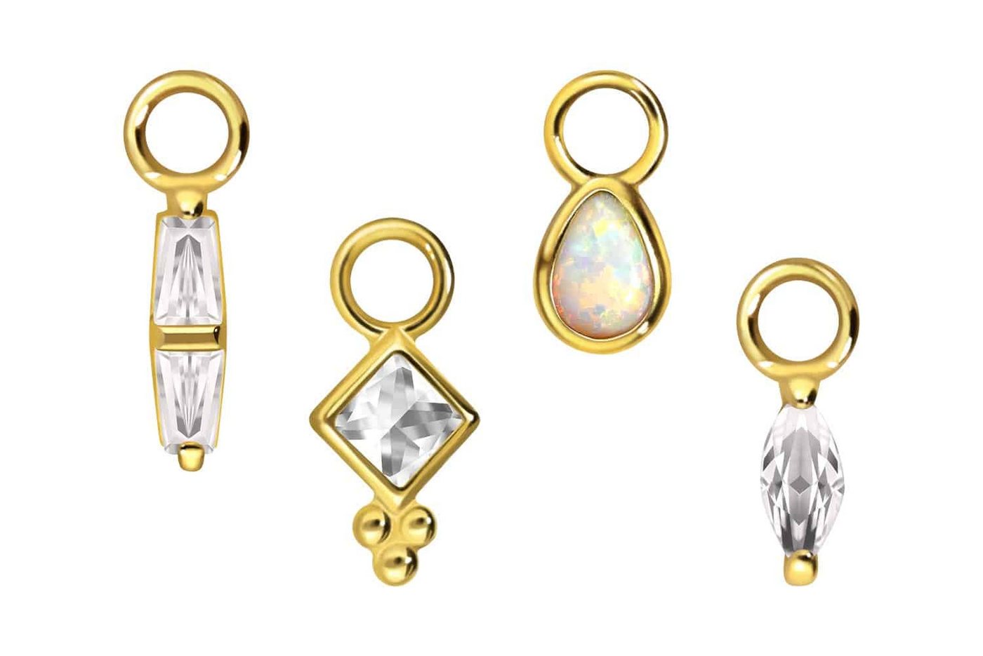 PIERCINGLINE Piercing-Set SET Chirurgenstahl Anhänger für Clicker MIX (Piercing-Anhänger) von PIERCINGLINE