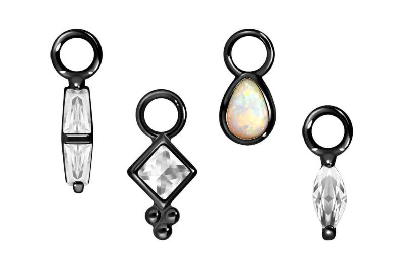 PIERCINGLINE Piercing-Set SET Chirurgenstahl Anhänger für Clicker MIX (Piercing-Anhänger) von PIERCINGLINE