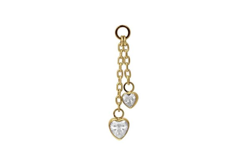 PIERCINGLINE Piercing-Set Titan Anhänger für Clicker 2 KRISTALLHERZEN (Piercing-Anhänger, 1-tlg) von PIERCINGLINE