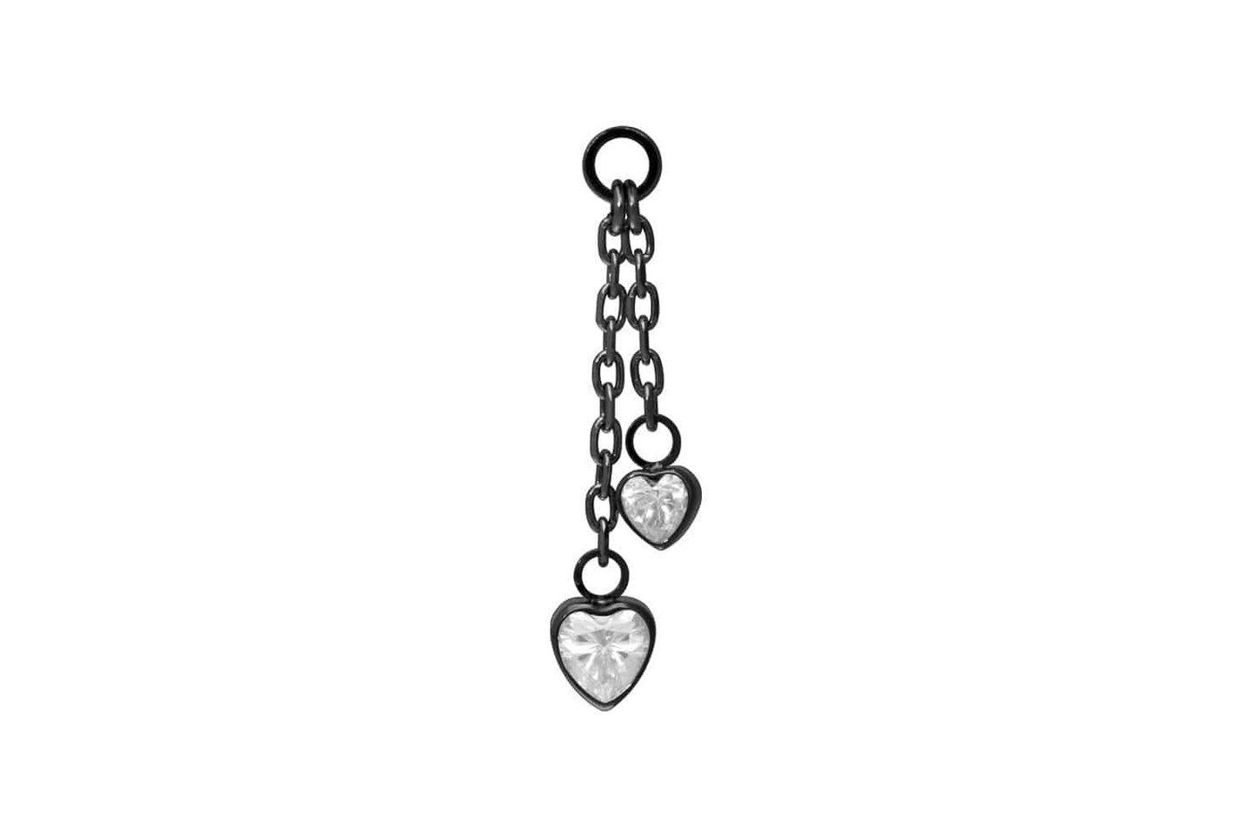 PIERCINGLINE Piercing-Set Titan Anhänger für Clicker 2 KRISTALLHERZEN (Piercing-Anhänger / 1 Stk) von PIERCINGLINE