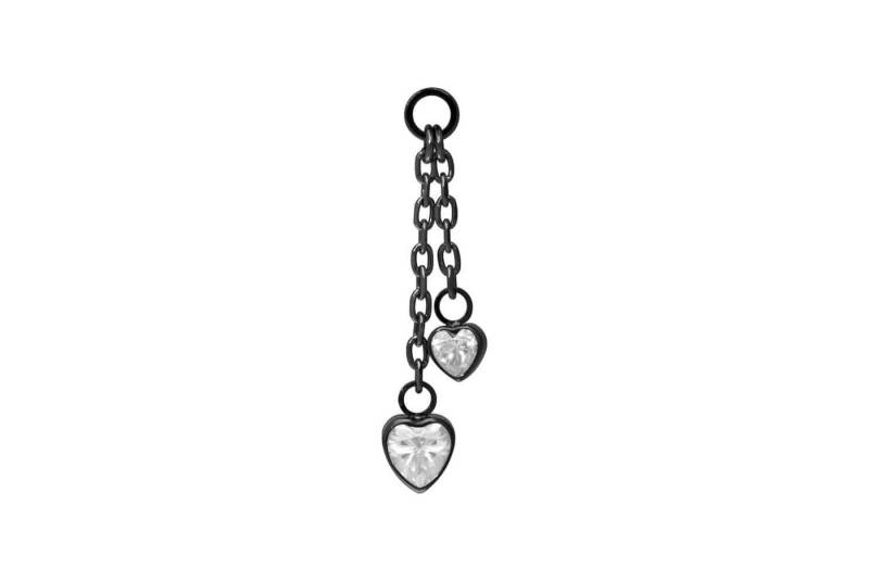 PIERCINGLINE Piercing-Set Titan Anhänger für Clicker 2 KRISTALLHERZEN (Piercing-Anhänger, 1-tlg) von PIERCINGLINE