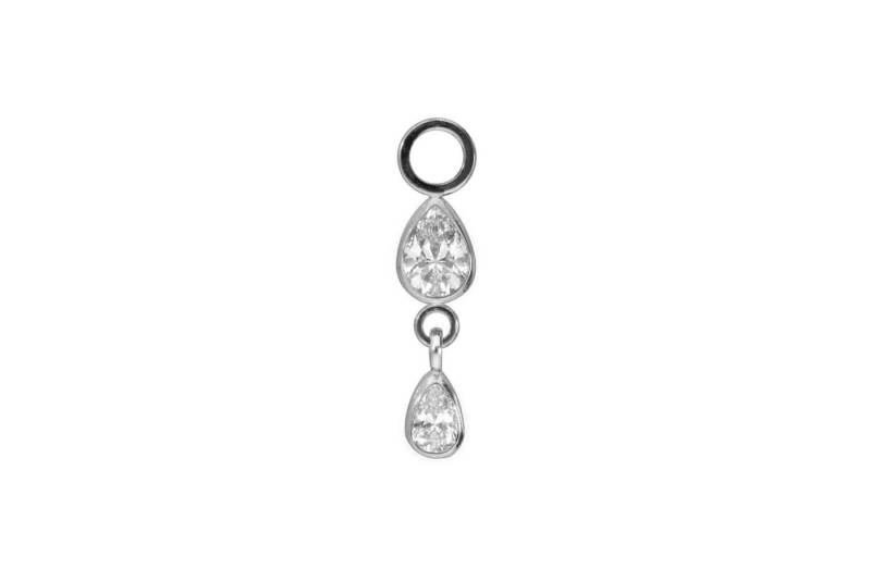PIERCINGLINE Piercing-Set Titan Anhänger für Clicker 2 KRISTALLTROPFEN (Piercing-Anhänger, 1-tlg) von PIERCINGLINE