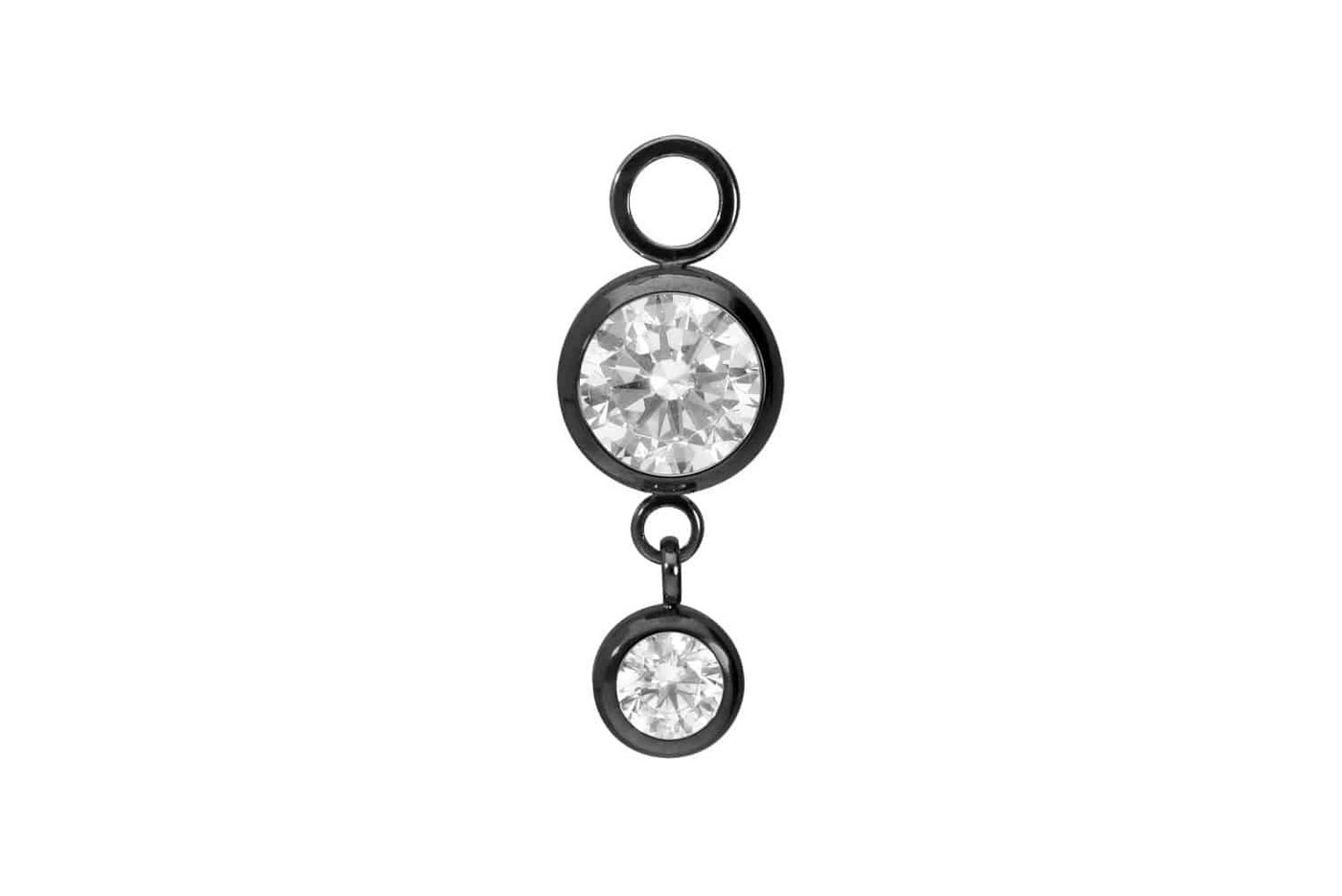 PIERCINGLINE Piercing-Set Titan Anhänger für Clicker 2 RUNDE KRISTALLE (Piercing-Anhänger, 1-tlg) von PIERCINGLINE