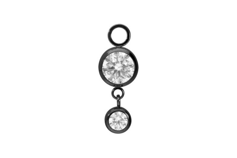 PIERCINGLINE Piercing-Set Titan Anhänger für Clicker 2 RUNDE KRISTALLE (Piercing-Anhänger, 1-tlg) von PIERCINGLINE