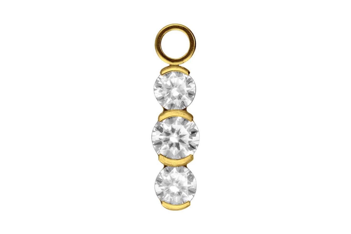 PIERCINGLINE Piercing-Set Titan Anhänger für Clicker 3 EINGEFASSTE KRISTALLE (Piercing-Anhänger, 1-tlg) von PIERCINGLINE