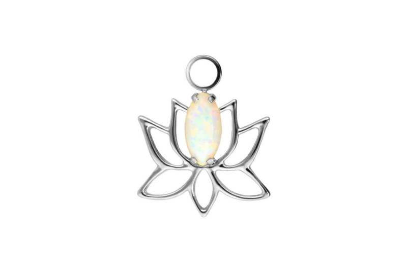 PIERCINGLINE Piercing-Set Titan Anhänger für Clicker LOTUSBLÜTE + SYNTHETISCHER OPAL (Piercing-Anhänger / 1 Stk) von PIERCINGLINE