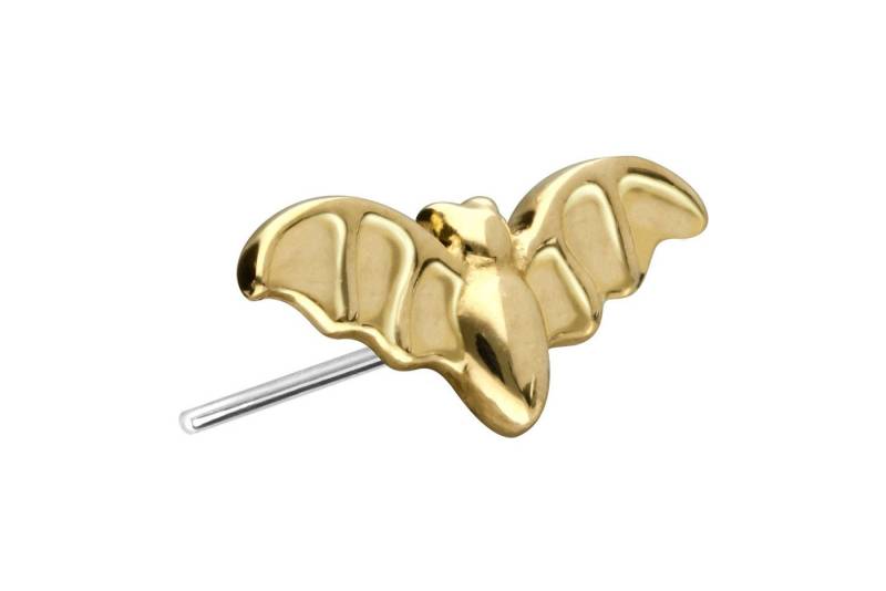PIERCINGLINE Piercing-Set 14 Karat Gold Aufsatz mit Titan Push Pin FLEDERMAUS (Push Pins) von PIERCINGLINE