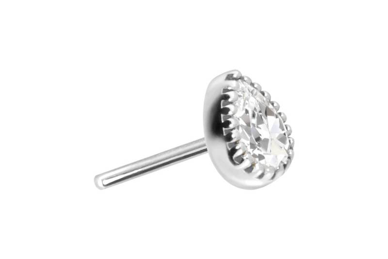 PIERCINGLINE Piercing-Set 14 Karat Gold Aufsatz mit Titan Push Pin MOISSANIT-TROPFEN (Push Pins) von PIERCINGLINE