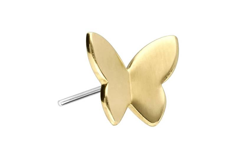 PIERCINGLINE Piercing-Set 14 Karat Gold Aufsatz mit Titan Push Pin SCHMETTERLING (Push Pins) von PIERCINGLINE