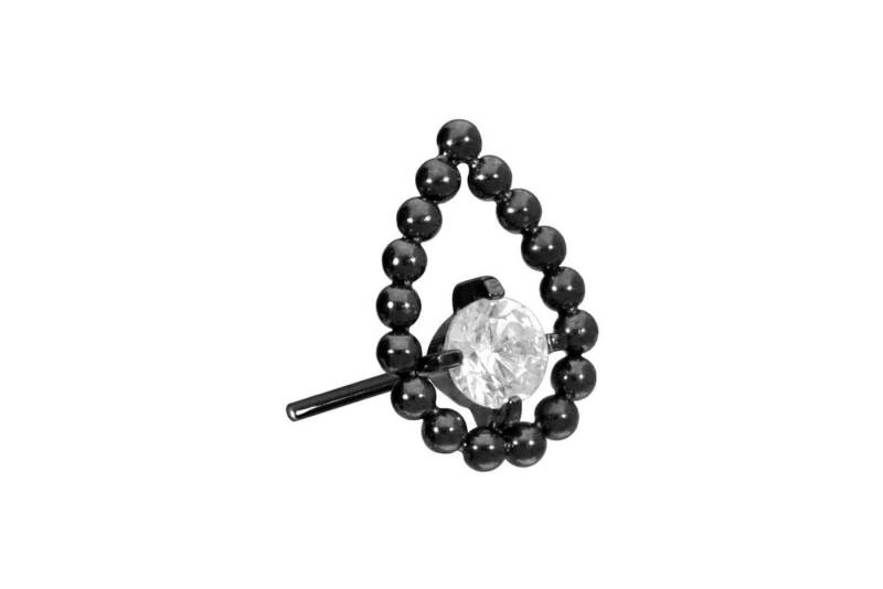 PIERCINGLINE Piercing-Set TItan Aufsatz mit Push Pin TROPFEN + KRISTALL (Push Pins / 1 Stk) von PIERCINGLINE