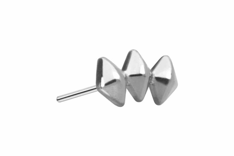PIERCINGLINE Piercing-Set Titan Aufsatz mit Push Pin 3 RAUTEN (Push Pins / 1 Stk) von PIERCINGLINE