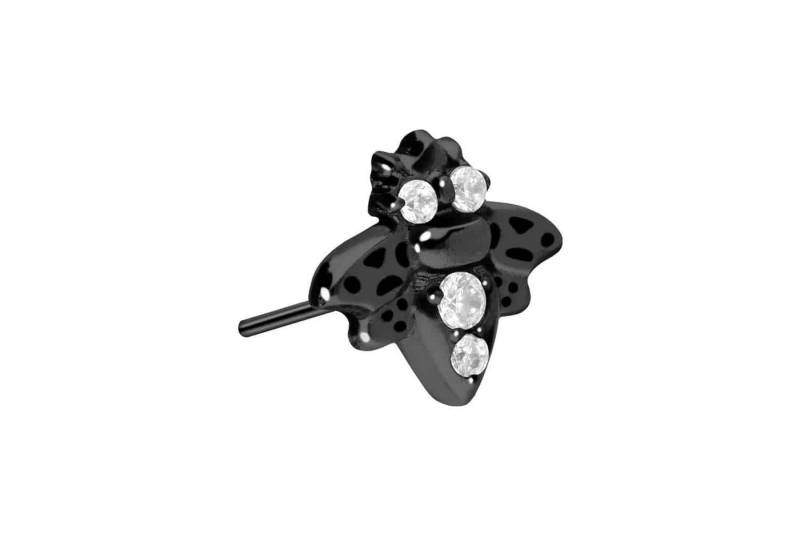 PIERCINGLINE Piercing-Set Titan Aufsatz mit Push Pin BIENE + KRISTALLE (Push Pins, 1-tlg) von PIERCINGLINE