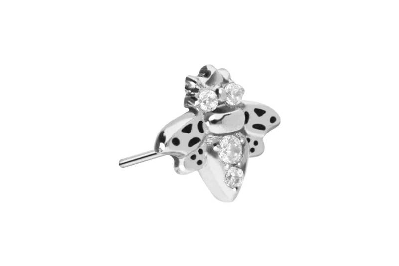 PIERCINGLINE Piercing-Set Titan Aufsatz mit Push Pin BIENE + KRISTALLE (Push Pins / 1 Stk) von PIERCINGLINE