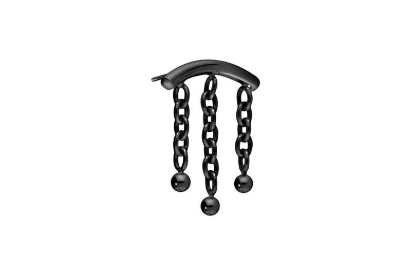 PIERCINGLINE Piercing-Set Titan Aufsatz mit Push Pin BOGEN + 3 KETTEN (Push Pins / 1 Stk) von PIERCINGLINE