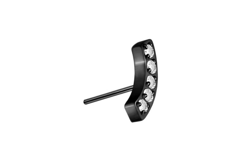 PIERCINGLINE Piercing-Set Titan Aufsatz mit Push Pin BOGEN + 5 KRISTALLE (Push Pins / 1 Stk) von PIERCINGLINE