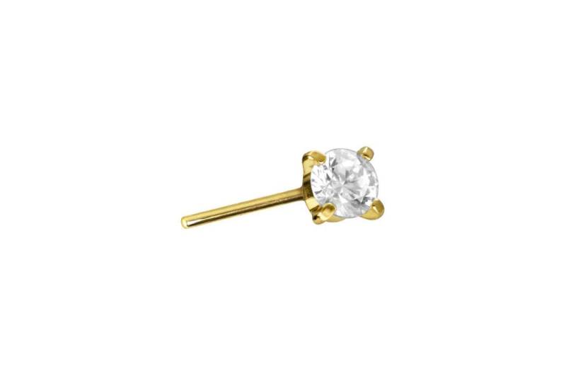 PIERCINGLINE Piercing-Set Titan Aufsatz mit Push Pin EINGEFASSTER KRISTALL (Push Pins / 1 Stk) von PIERCINGLINE