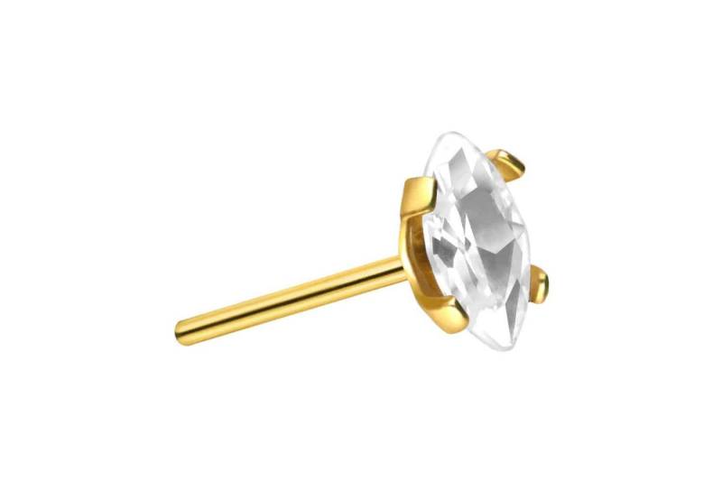 PIERCINGLINE Piercing-Set Titan Aufsatz mit Push Pin EINGEFASSTER KRISTALLTROPFEN (Push Pins / 1 Stk) von PIERCINGLINE