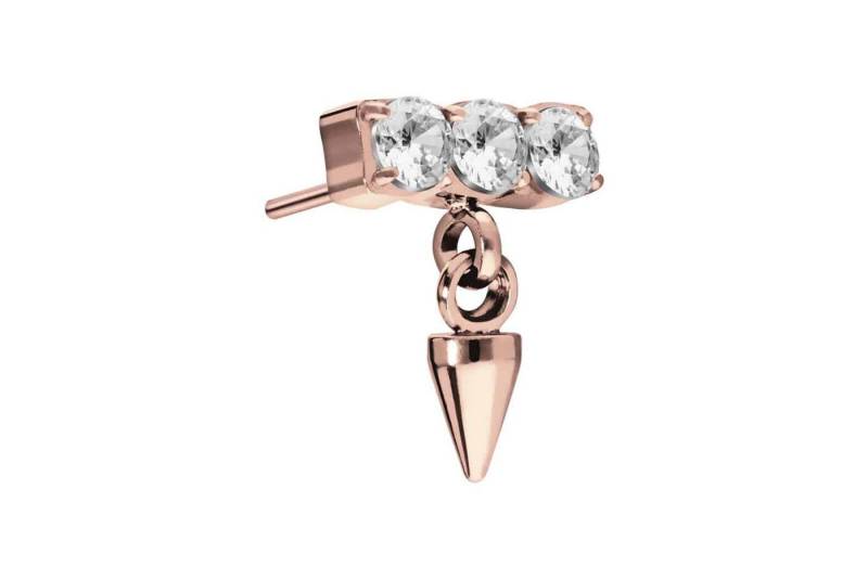 PIERCINGLINE Piercing-Set Titan Aufsatz mit Push Pin KRISTALLBALKEN + SPITZE (Push Pins / 1 Stk) von PIERCINGLINE