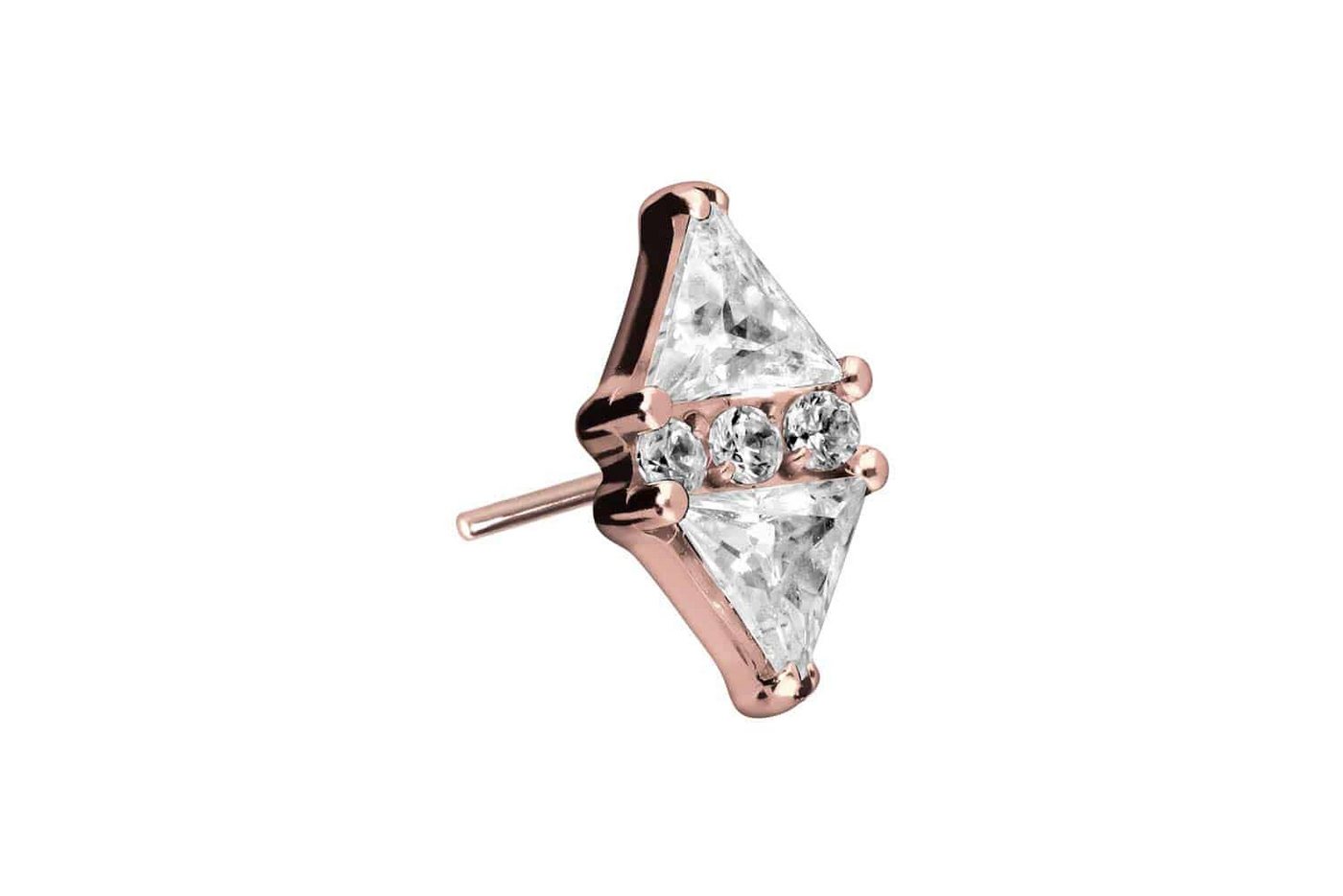 PIERCINGLINE Piercing-Set Titan Aufsatz mit Push Pin KRISTALLRAUTE (Push Pins / 1 Stk) von PIERCINGLINE