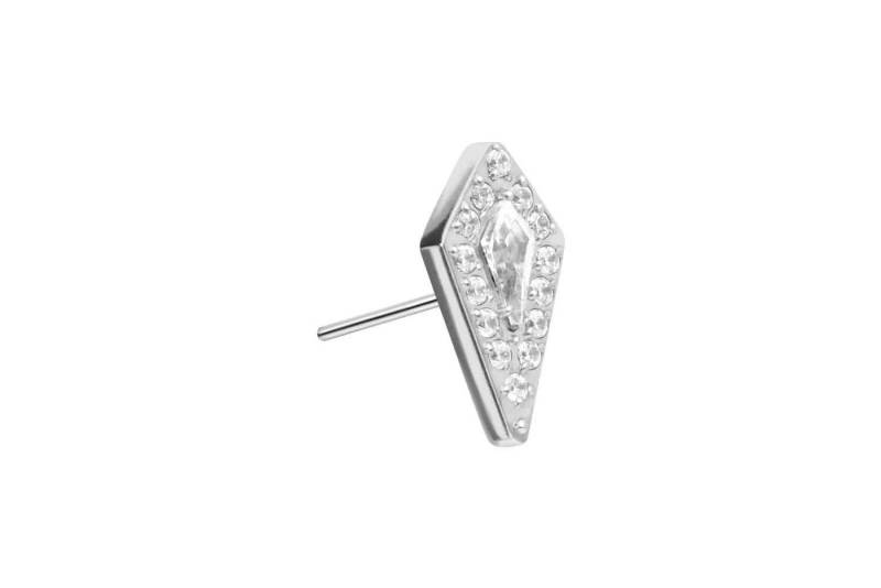PIERCINGLINE Piercing-Set Titan Aufsatz mit Push Pin KRISTALLSCHILD (Push Pins / 1 Stk) von PIERCINGLINE