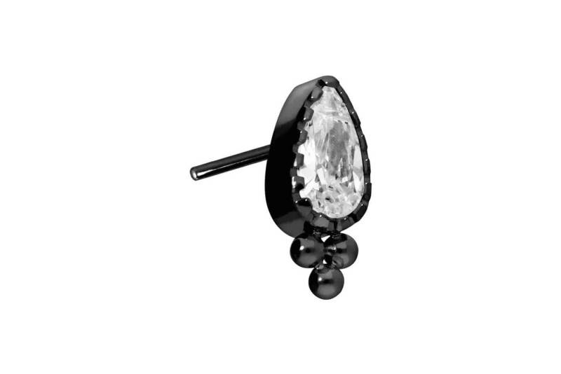 PIERCINGLINE Piercing-Set Titan Aufsatz mit Push Pin KRISTALLTROPFEN + KUGELN (Push Pins / 1 Stk) von PIERCINGLINE