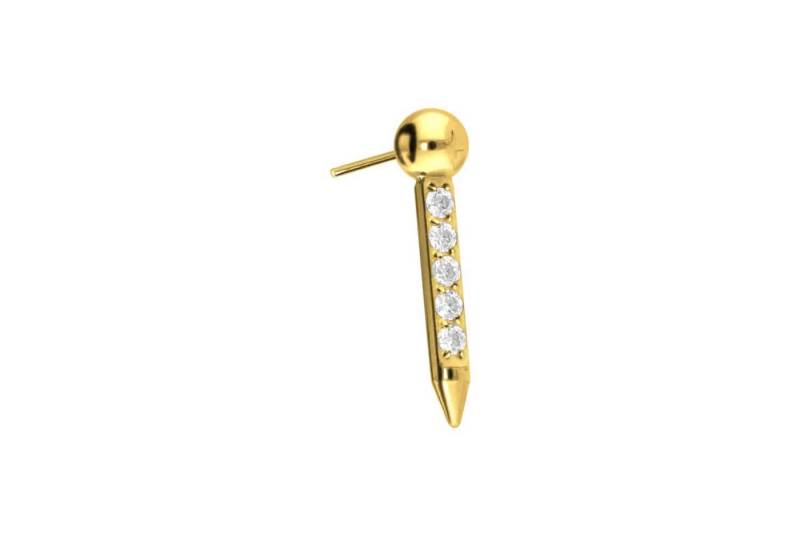 PIERCINGLINE Piercing-Set Titan Aufsatz mit Push Pin NAGEL + EINGEFASSTE KRISTALLE (Push Pins, 1-tlg) von PIERCINGLINE