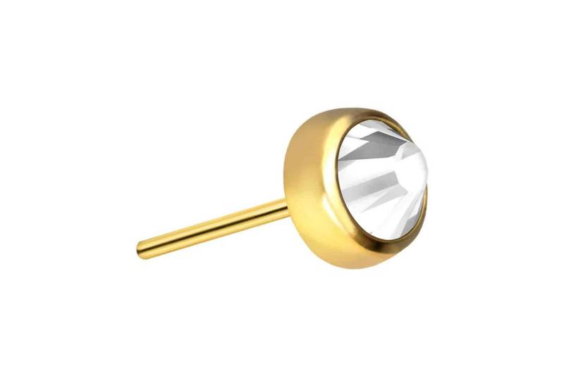 PIERCINGLINE Piercing-Set Titan Disc mit Push Pin KRISTALL (Push Pins / 1 Stk) von PIERCINGLINE