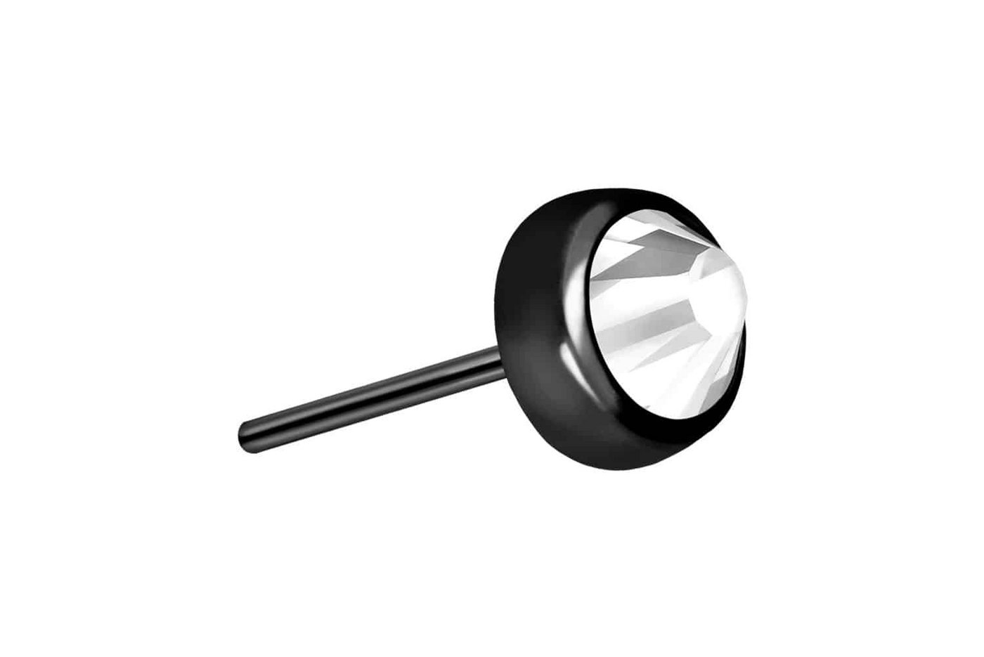PIERCINGLINE Piercing-Set Titan Disc mit Push Pin KRISTALL (Push Pins / 1 Stk) von PIERCINGLINE