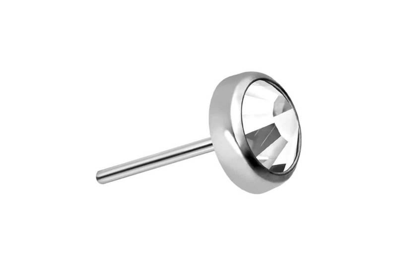PIERCINGLINE Piercing-Set Titan Disc mit Push Pin KRISTALL (Push Pins / 1 Stk) von PIERCINGLINE