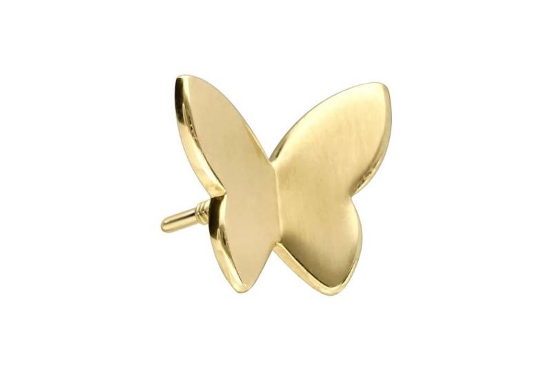PIERCINGLINE Piercing-Set 14 Karat Gold Schraubaufsatz mit Außengewinde SCHMETTERLING (Schraub-Aufsätze) von PIERCINGLINE