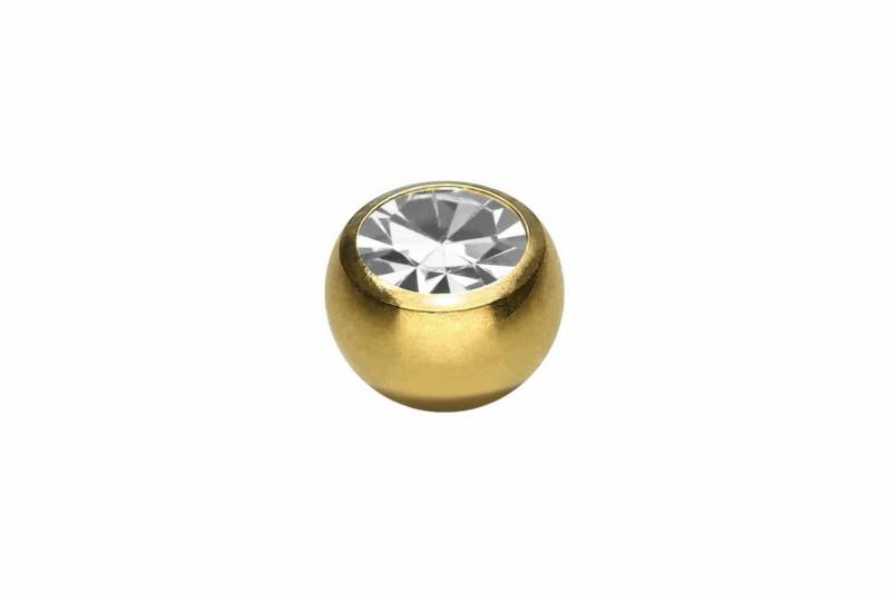 PIERCINGLINE Piercing-Set Chirurgenstahl Schraubkugel mit Seitengewinde KRISTALL (Schraub-Aufsätze, 1-tlg) von PIERCINGLINE