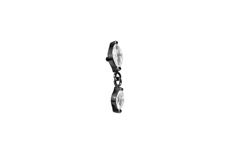 PIERCINGLINE Piercing-Set TItan Schraubaufsatz mit Außengewinde 2 KRISTALLTROPFEN (Schraub-Aufsätze, 1-tlg) von PIERCINGLINE