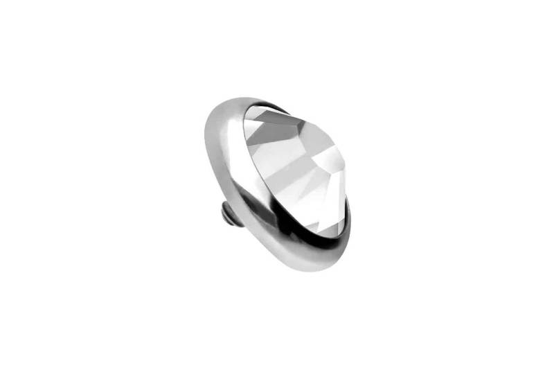 PIERCINGLINE Piercing-Set Titan Dermal Anchor Aufsatz DISC + KRISTALL (Schraub-Aufsätze / 1 Stk) von PIERCINGLINE