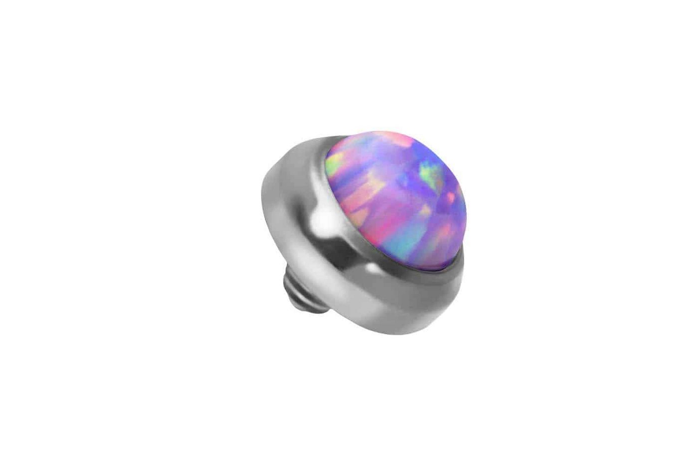 PIERCINGLINE Piercing-Set Titan Dermal Anchor Aufsatz DISC + SYNTHETISCHER OPAL (Schraub-Aufsätze / 1 Stk) von PIERCINGLINE