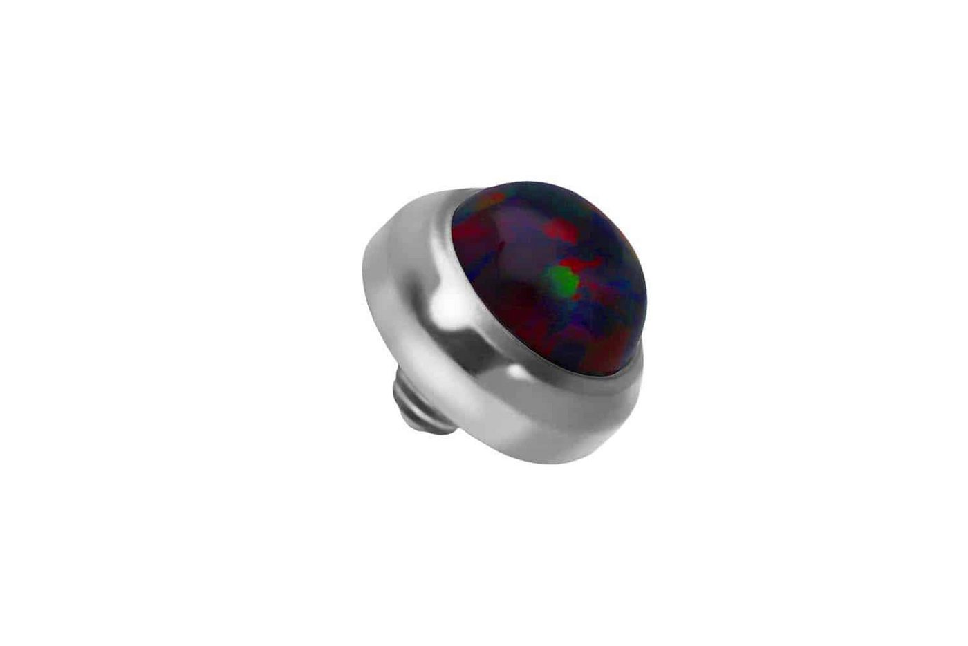 PIERCINGLINE Piercing-Set Titan Dermal Anchor Aufsatz DISC + SYNTHETISCHER OPAL (Schraub-Aufsätze / 1 Stk) von PIERCINGLINE
