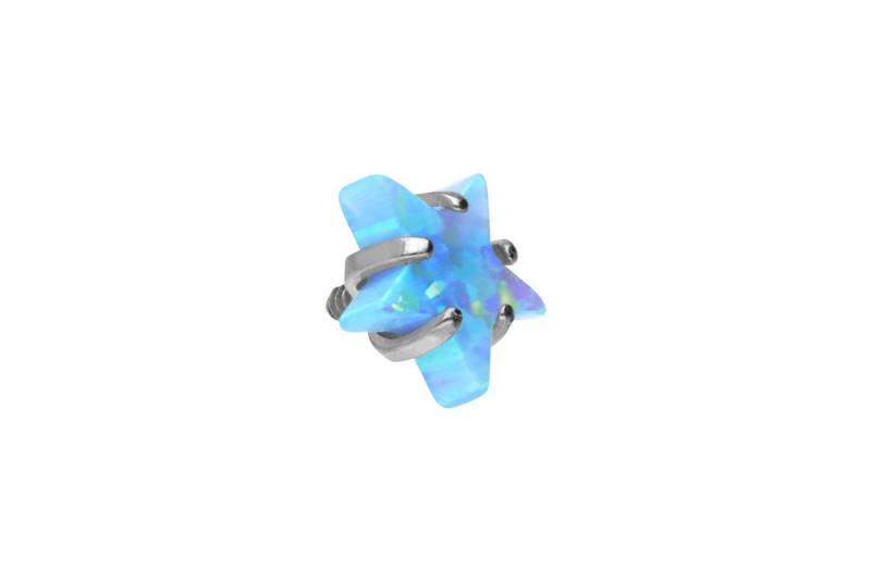 PIERCINGLINE Piercing-Set (Schraub-Aufsätze, Titan Dermal Anchor Aufsatz STERN + SYNTHETISCHER OPAL) von PIERCINGLINE