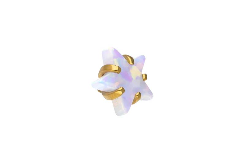 PIERCINGLINE Piercing-Set (Schraub-Aufsätze, Titan Dermal Anchor Aufsatz STERN + SYNTHETISCHER OPAL) von PIERCINGLINE