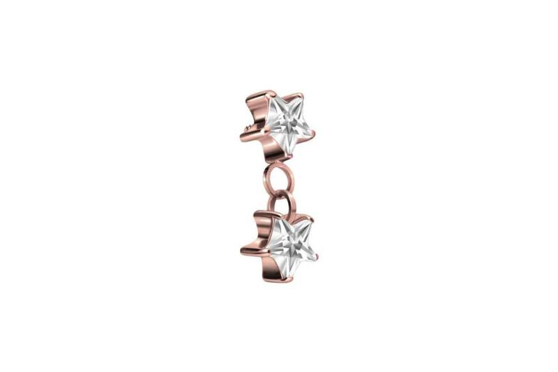 PIERCINGLINE Piercing-Set Titan Schraubaufsatz mit Außengewinde 2 EINGEFASSTE KRISTALLSTERNE (Schraub-Aufsätze, 1-tlg) von PIERCINGLINE