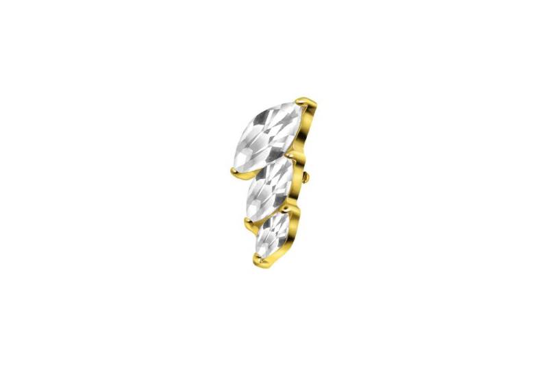 PIERCINGLINE Piercing-Set Titan Schraubaufsatz mit Außengewinde 3 EINGEFASSTE KRISTALLTROPFEN (Schraub-Aufsätze, 1-tlg) von PIERCINGLINE