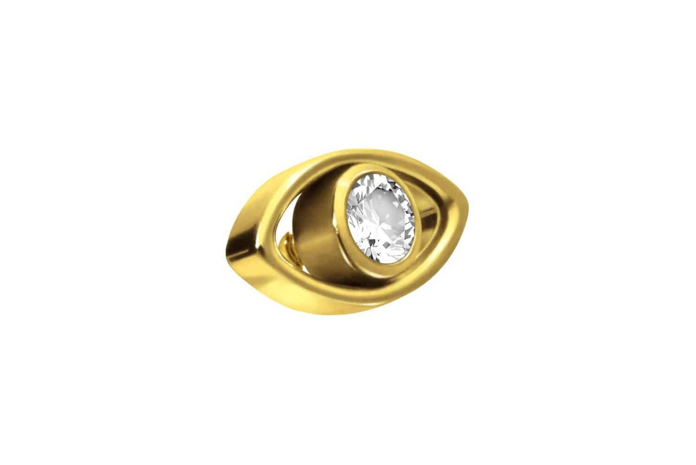 PIERCINGLINE Piercing-Set Titan Schraubaufsatz mit Außengewinde AUGE + KRISTALL (Schraub-Aufsätze, 1-tlg) von PIERCINGLINE
