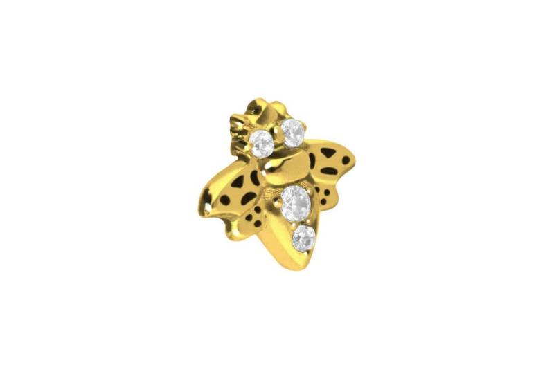PIERCINGLINE Piercing-Set Titan Schraubaufsatz mit Außengewinde BIENE + KRISTALLE (Schraub-Aufsätze, 1-tlg) von PIERCINGLINE