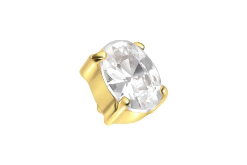 PIERCINGLINE Piercing-Set Titan Schraubaufsatz mit Außengewinde EINGEFASSTES KRISTALLOVAL (Schraub-Aufsätze, 1-tlg) von PIERCINGLINE