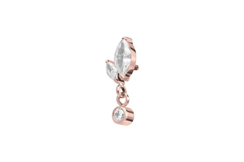 PIERCINGLINE Piercing-Set Titan Schraubaufsatz mit Außengewinde KNOSPE + KRISTALL (Schraub-Aufsätze, 1-tlg) von PIERCINGLINE