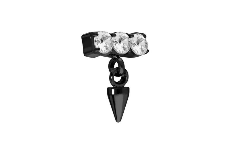 PIERCINGLINE Piercing-Set Titan Schraubaufsatz mit Außengewinde KRISTALLBALKEN + SPITZE (Schraub-Aufsätze, 1-tlg) von PIERCINGLINE