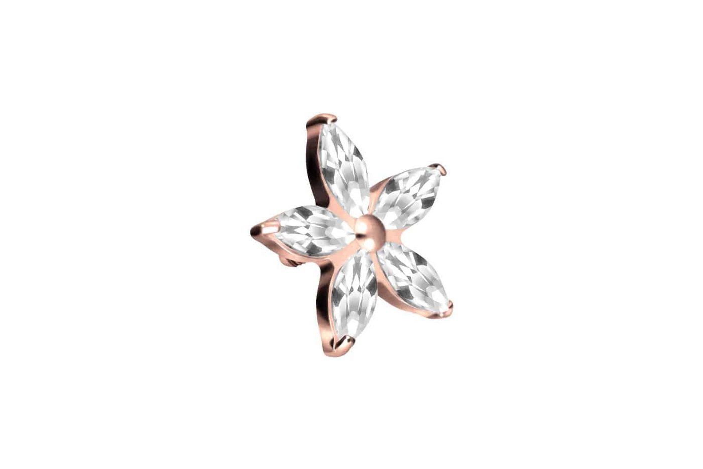 PIERCINGLINE Piercing-Set Titan Schraubaufsatz mit Außengewinde KRISTALLBLUME (Schraub-Aufsätze / 1 Stk) von PIERCINGLINE