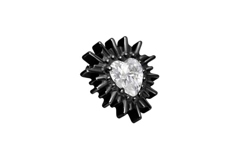 PIERCINGLINE Piercing-Set Titan Schraubaufsatz mit Außengewinde KRISTALLHERZ + SONNENSTRAHLEN (Schraub-Aufsätze, 1-tlg) von PIERCINGLINE